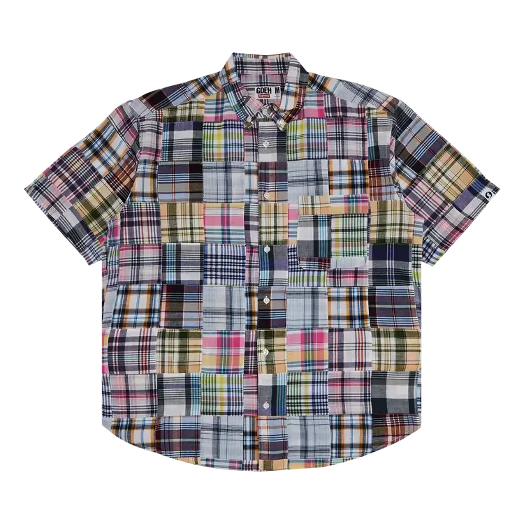 Рубашка Supreme x Goodenough Patchwork Madras с коротким рукавом, разноцветная