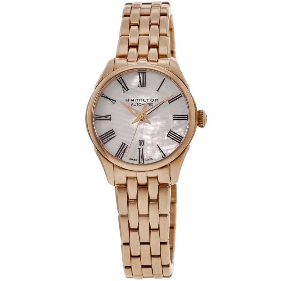 

Женские часы Hamilton Jazzmaster Lady Auto с перламутровым циферблатом из стали H42245191, цвет mother of pearl