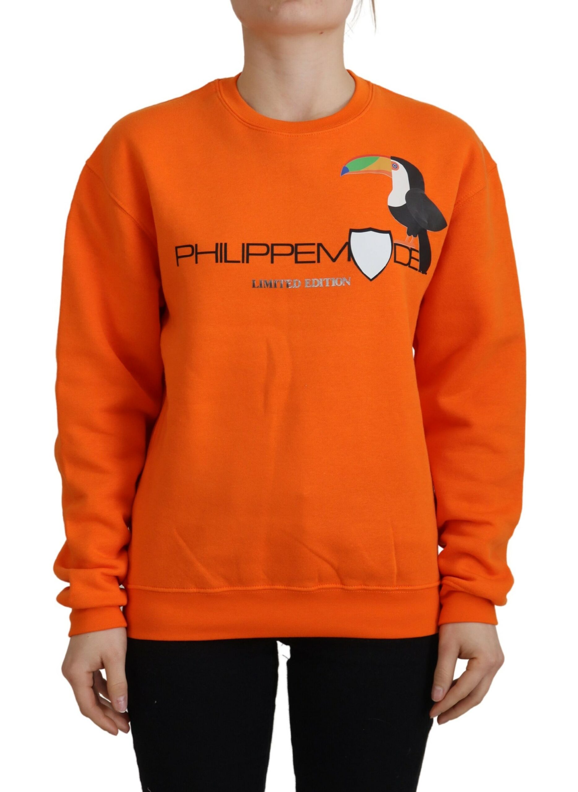 

Шикарный оранжевый принтованный свитер с длинными рукавами Philippe Model