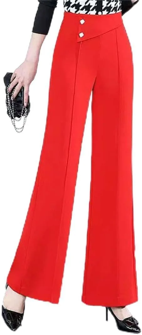 

Женские брюки с высокой талией и широкими штанинами