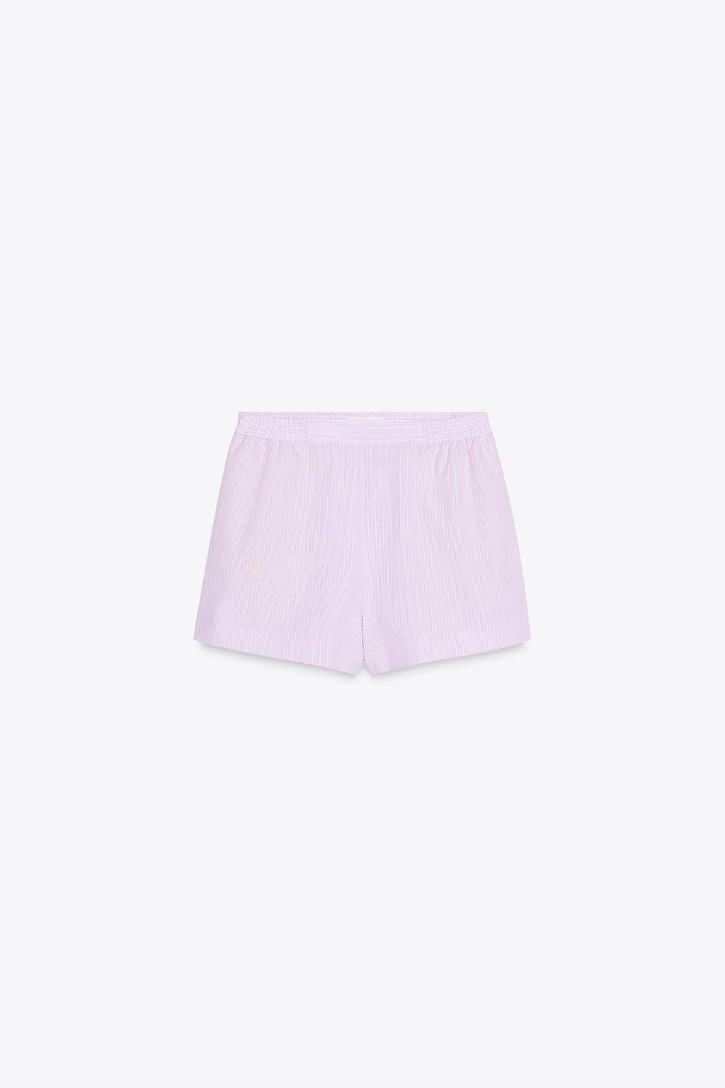 

Полосатые шорты-бермуды ZARA, цвет Pink/White