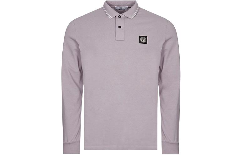 

Поло с длинным рукавом с нашивкой junior logo STONE ISLAND, фиолетовый