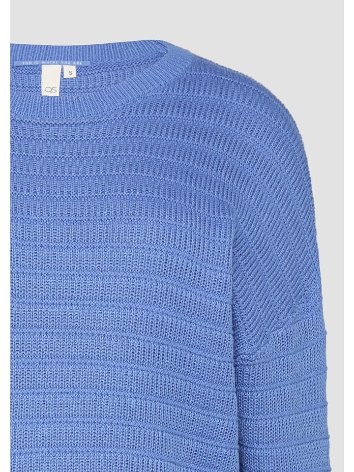 

Пуловер QS Strickpullover langarm, синий