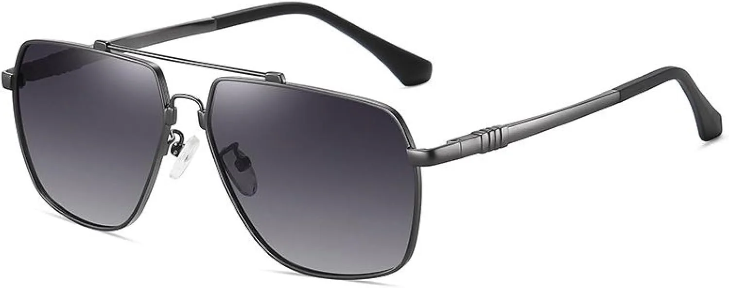 

Солнцезащитные очки для женщин и мужчин с защитой от УФ-излучения UV400, металлическая оправа увеличенного размера, для вождения и рыбалки TVTBBVV, Gun Gradient Gray