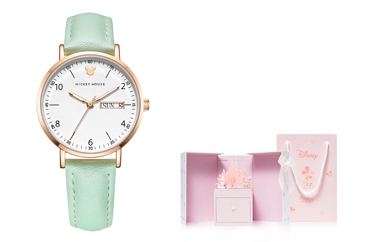 

Disney Часы Quartz Movement Artificial Leather Strap Watch Women's Watch White Dial MK 11319GN 1, MK-11319GN-2