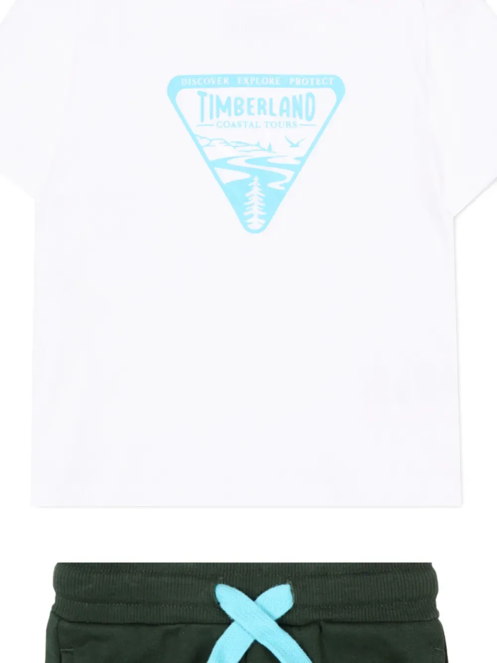 Набор с шортами с графическим принтом Timberland Kids, зеленый — фото 3