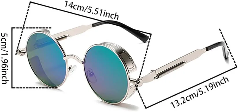 

Круглые панк-солнцезащитные очки для мужчин, модные винтажные многоцветные градиентные солнцезащитные очки, стильные классические роскошные очки LVTFCO, Golden-green