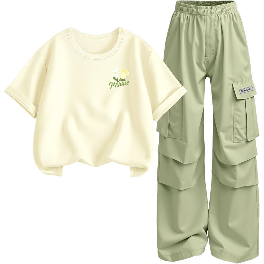 

Детская повседневная спортивная одежда Disney, слоновая кость/зеленый