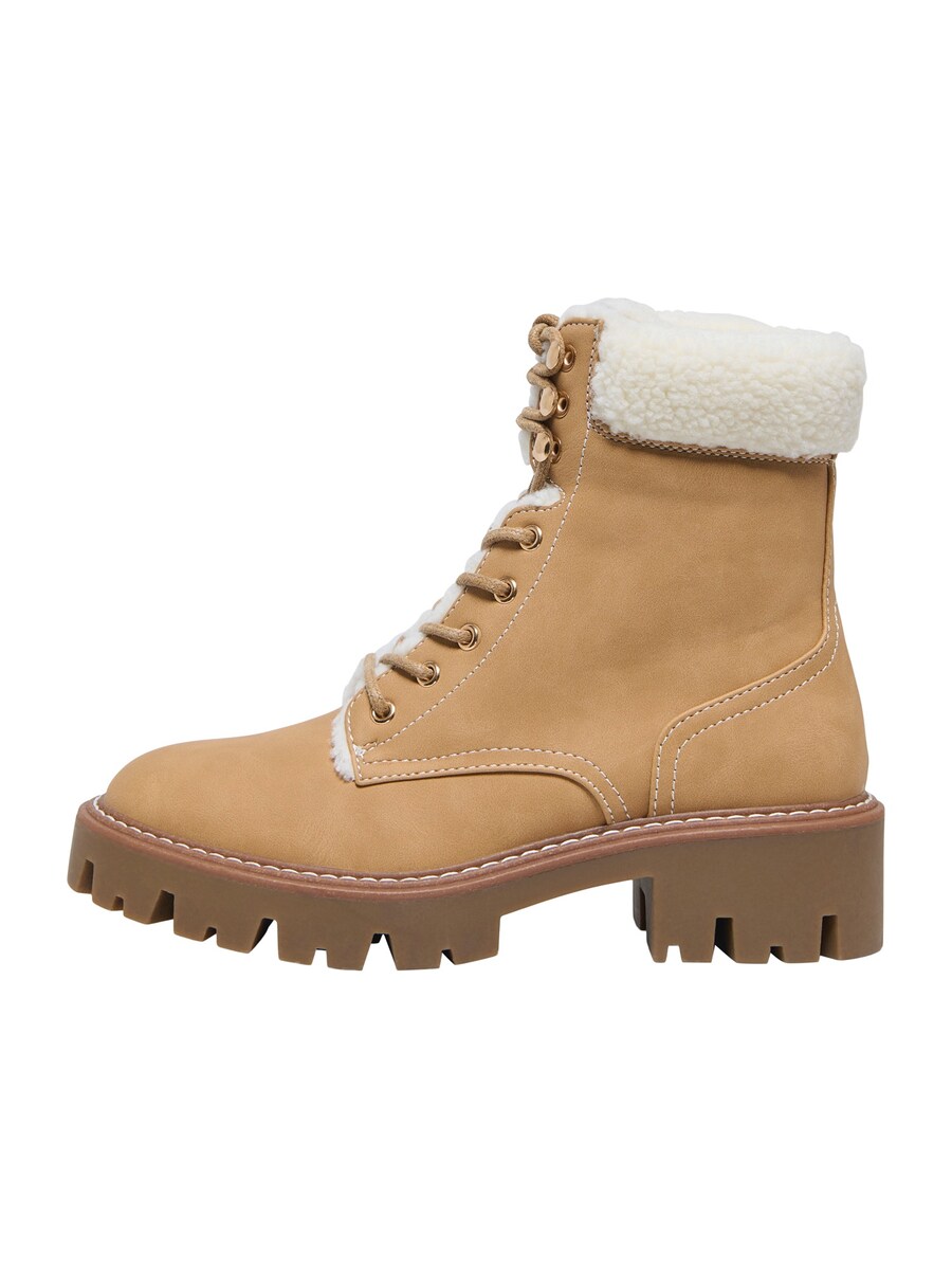 Ботильоны на шнуровке ONLY ONLBETTY-11, Cream/Camel