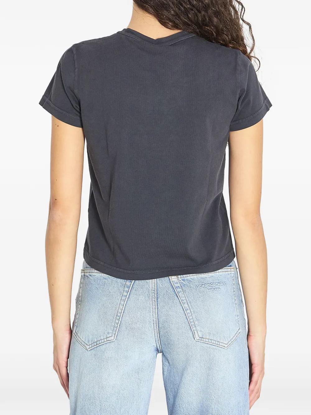 Футболка с логотипом, украшенная стразами Alexander Wang, черный — фото 4