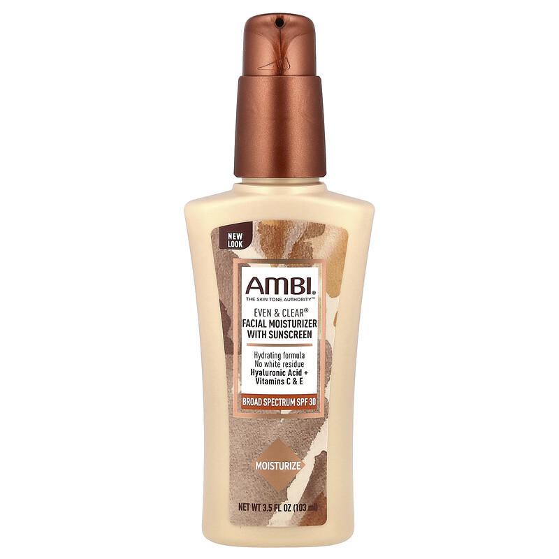 

AMBI, Even & Clear, увлажняющее средство для лица с солнцезащитным кремом, SPF 30, 103 мл (3,5 жидк. Унции)