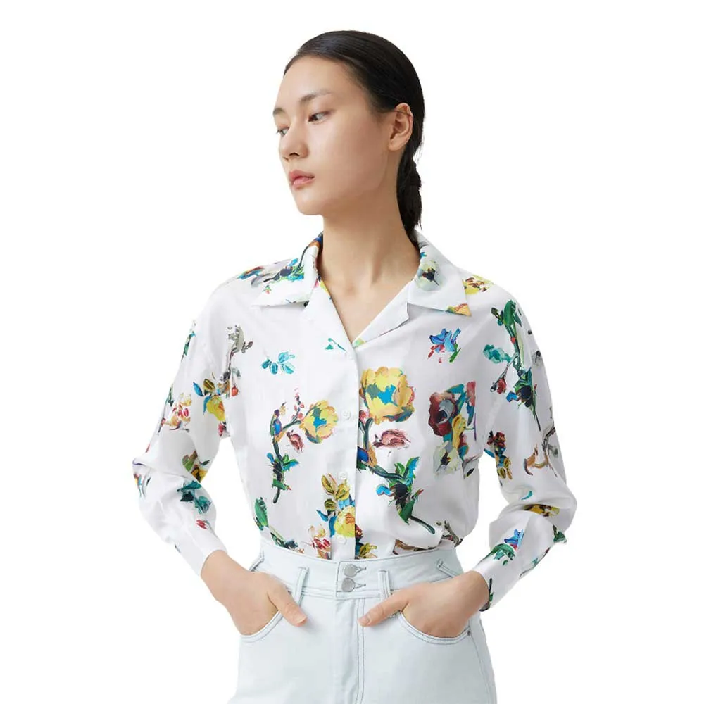 

Рубашка с длинным рукавом Lily Collar Printed, белый