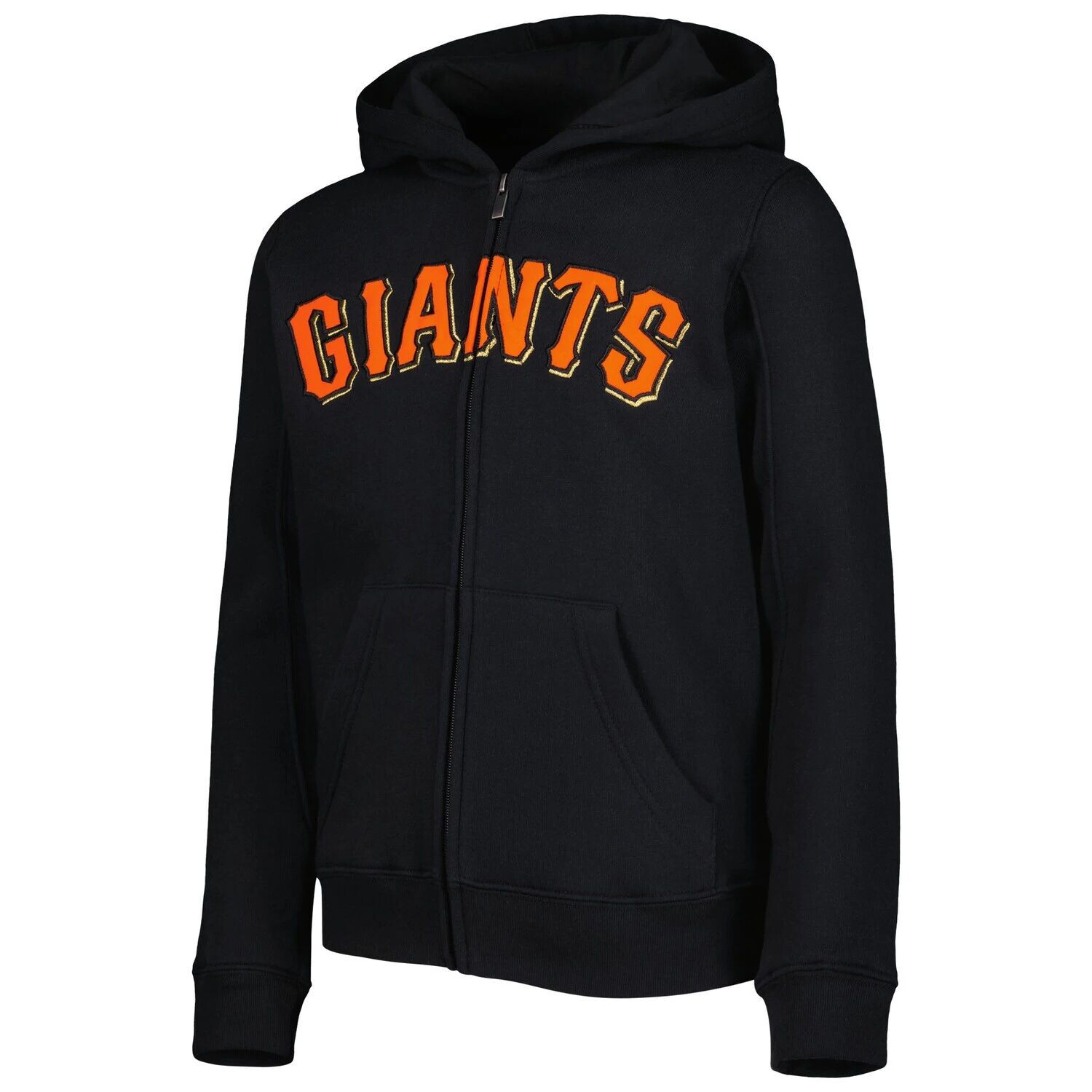 Молодежная флисовая толстовка с молнией во всю длину San Francisco Giants Wordmark черного цвета Outerstuff — фото 2