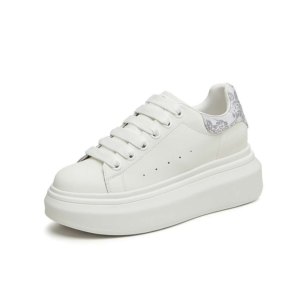 Кеды, скейтборд обувь женская низкая Tata, цвет White/Gray — фото 2