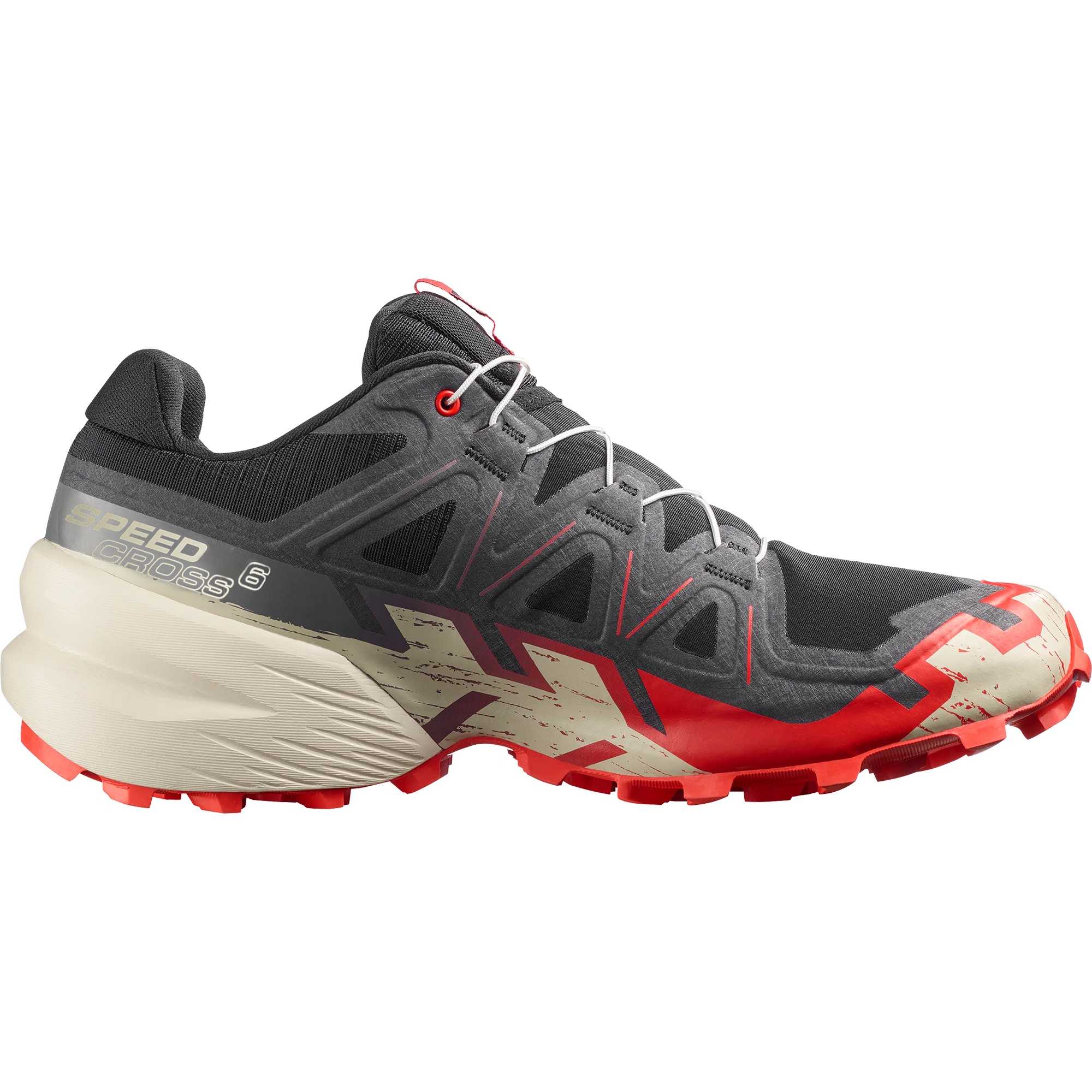 Кроссовки для трейлраннинга Speedcross 6 мужские SALOMON, черный/flame красный — фото 3