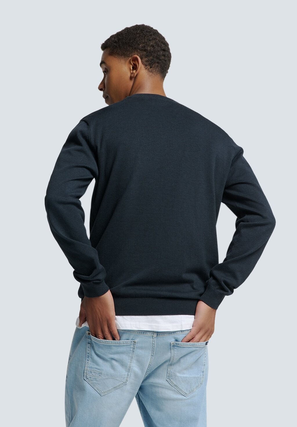 

Джемпер TIMELESS BASICS TWO TONE NO EXCESS, темно-синий