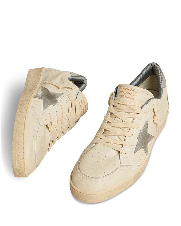 Мужские кроссовки Ballstar с кожаным верхом Golden Goose, белый — фото 3