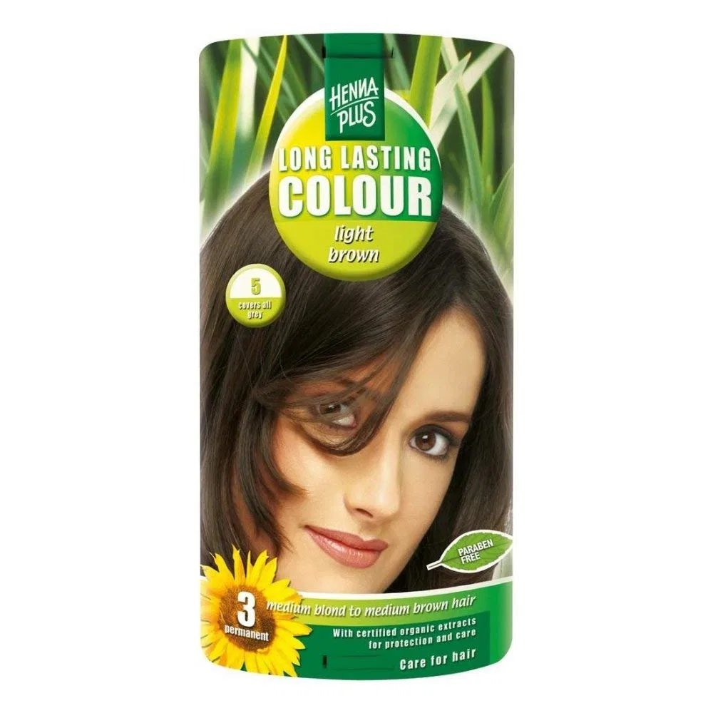 Стойкая краска для волос «Long Lasting» Light Brown 5 от HENNAPLUS Hennaplus