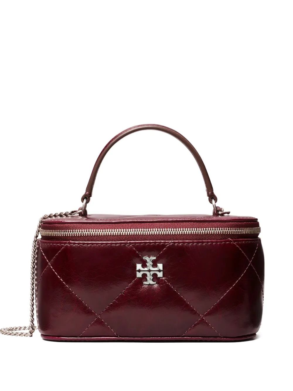 

Мини-сумка Kira стеганая с верхней ручкой Tory Burch, красный