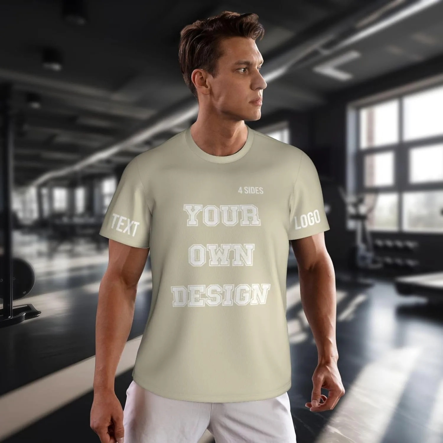 Футболка Custom с принтом на 4 сторонах, мужская, с логотипом — фото 2