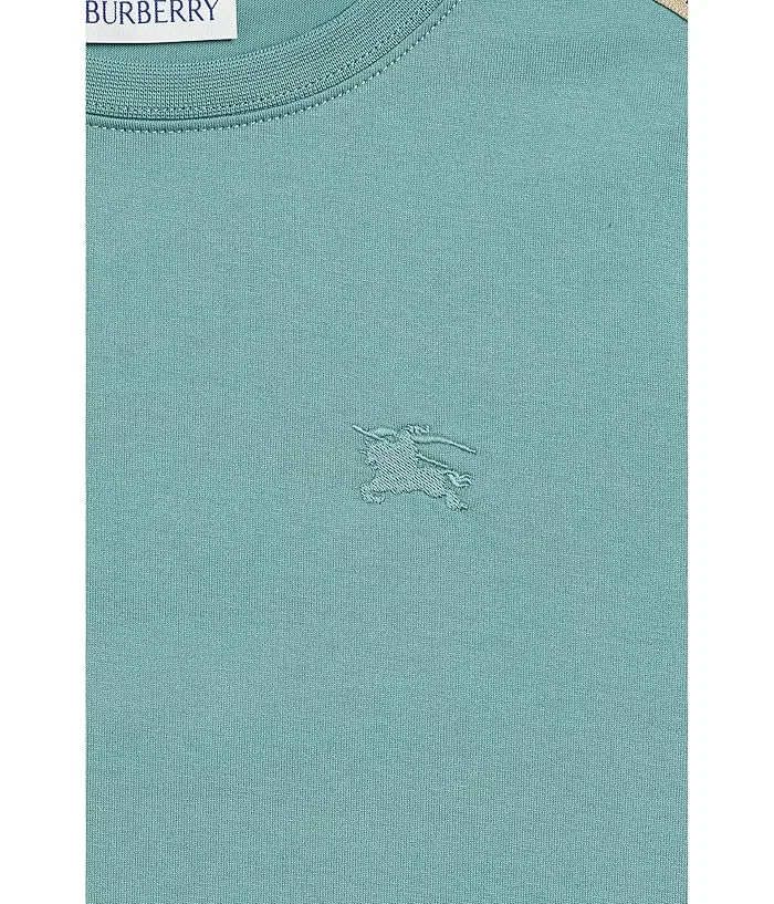Футболка с клетчатым узором Cedar Check Tape Shirt Burberry Kids, Gulf — фото 3