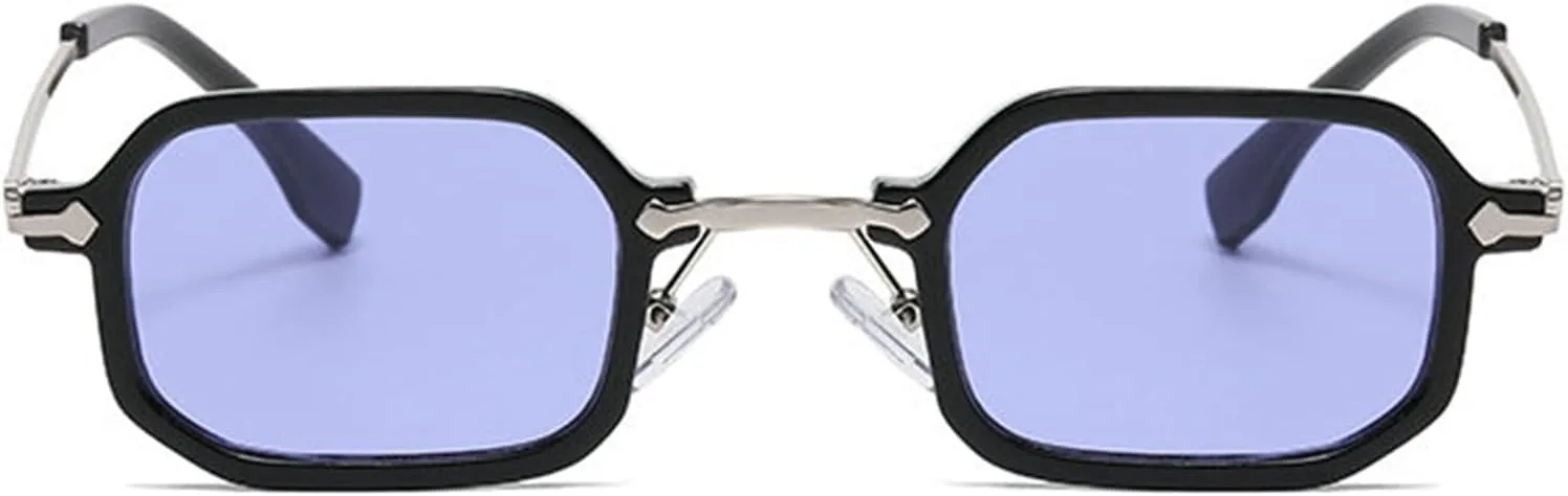 

Солнцезащитные очки Helena Small Square для женщин и мужчин в стиле панк, с металлической оправой, прямоугольные, ретро, ​​с защитой от УФ-излучения UV400, C4