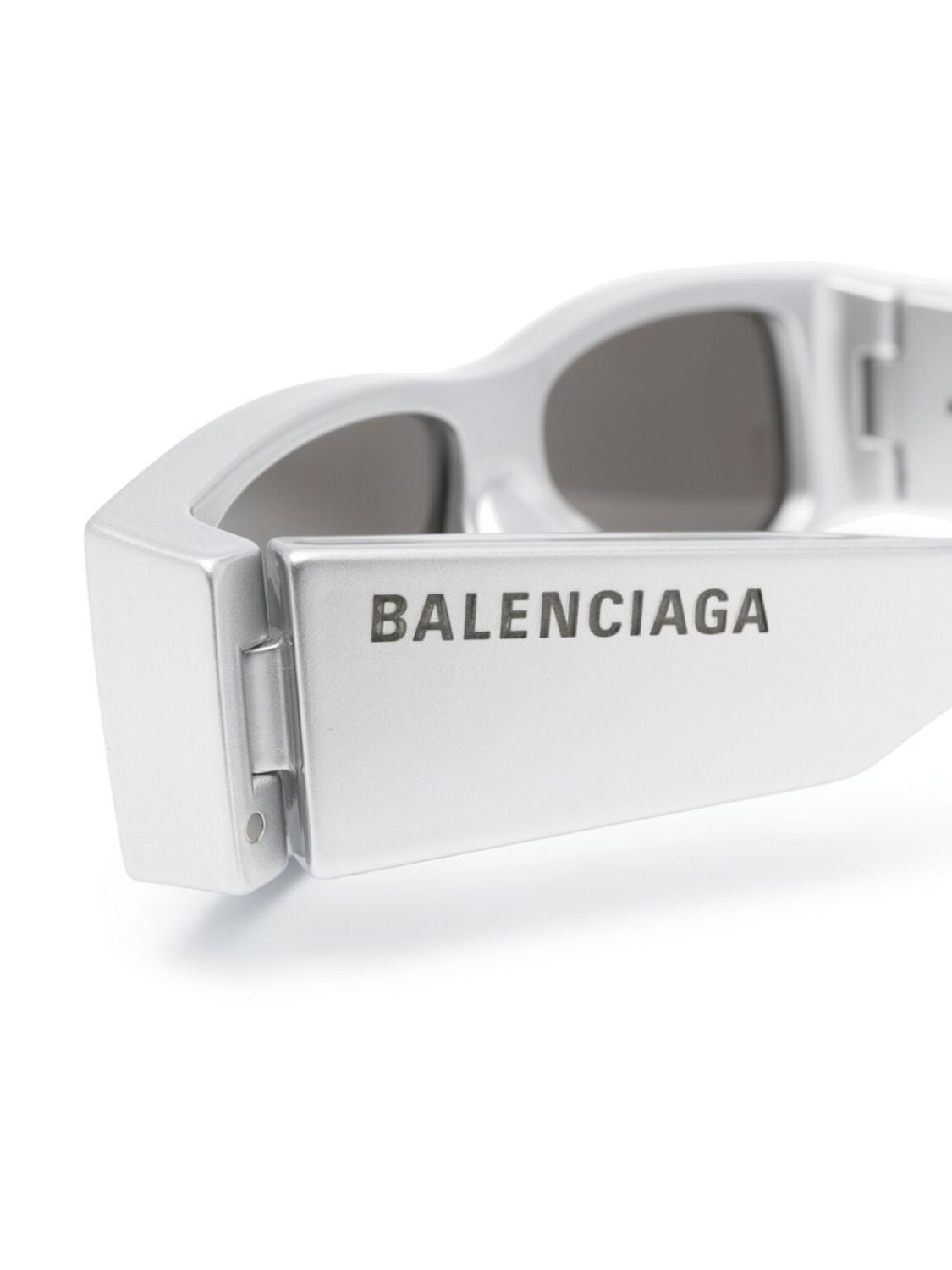 Balenciaga Eyewear солнцезащитные очки Led в квадратной оправе, серебристый — фото 3