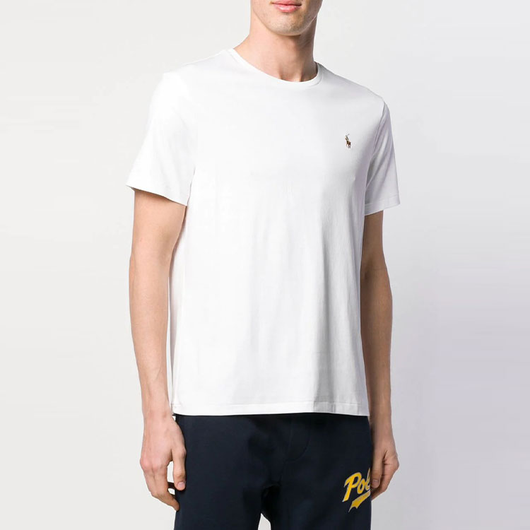 Футболка поло с вышитым логотипом Polo Ralph Lauren, белая — фото 3