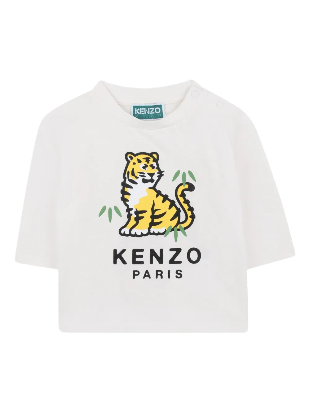 

Футболка с длинными рукавами и принтом Kenzo Kids, белый