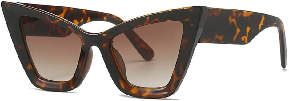 

Солнцезащитные очки UV400 с градиентной расцветкой «кошачий глаз» для женщин и мужчин, для бега и занятий спортом на открытом воздухе UYPTK, Leopard-brown