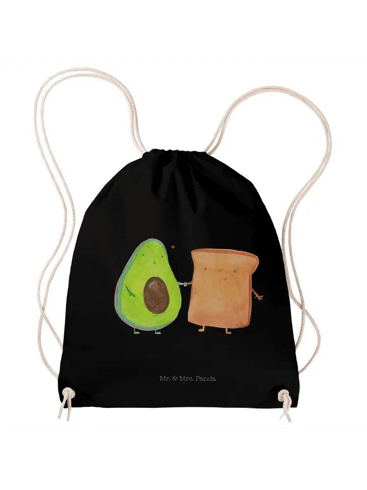 

Спортивная сумка Mr & Mrs Panda Sportbeutel Avocado Toast ohne Spruch, черный