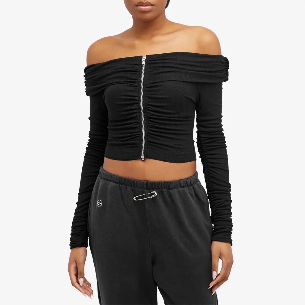 

Sami Miro Vintage Топ с складками и сборками LS, черный