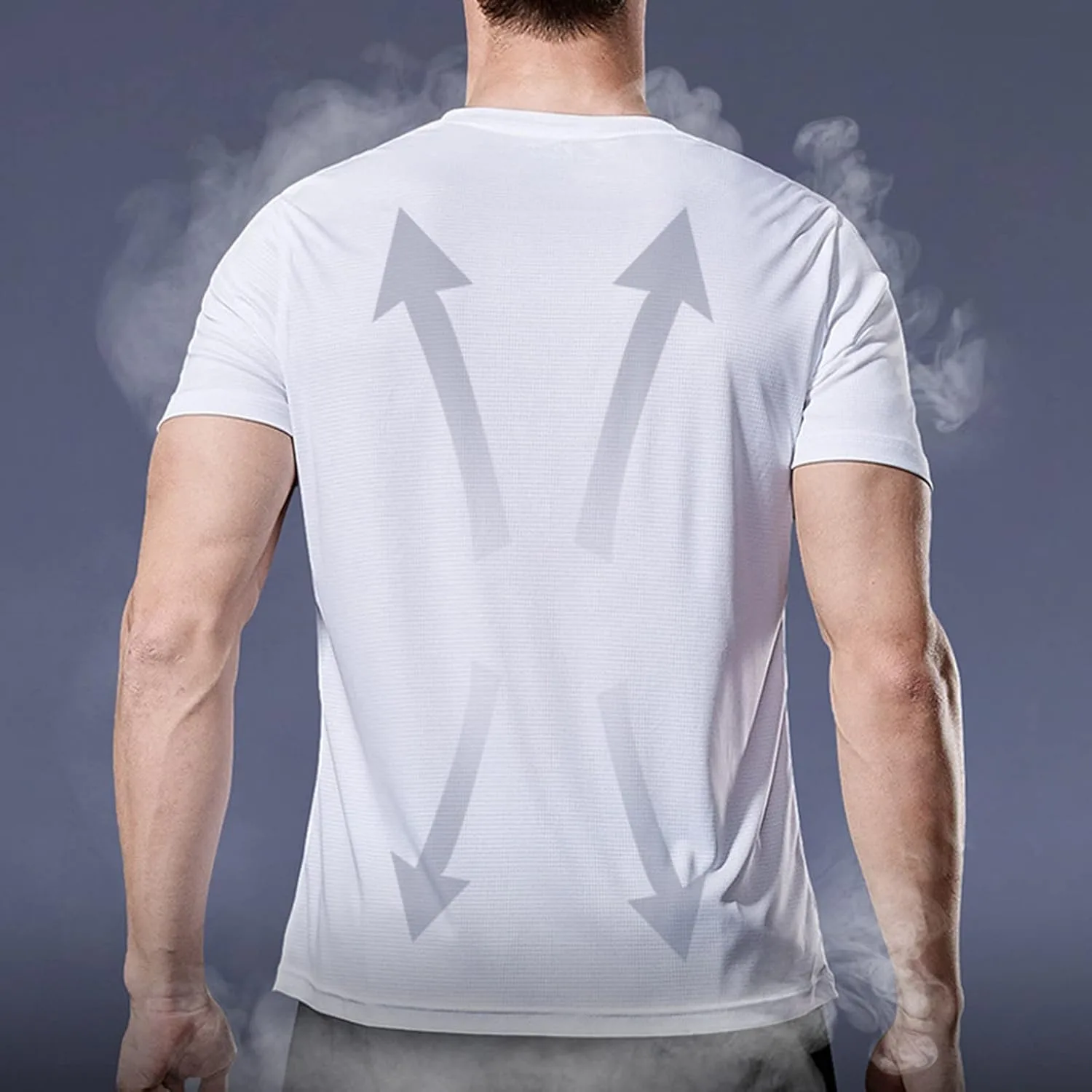 Футболка летняя мужская с коротким рукавом Sport Tee Casual Crew Neck Ice Silk — фото 3