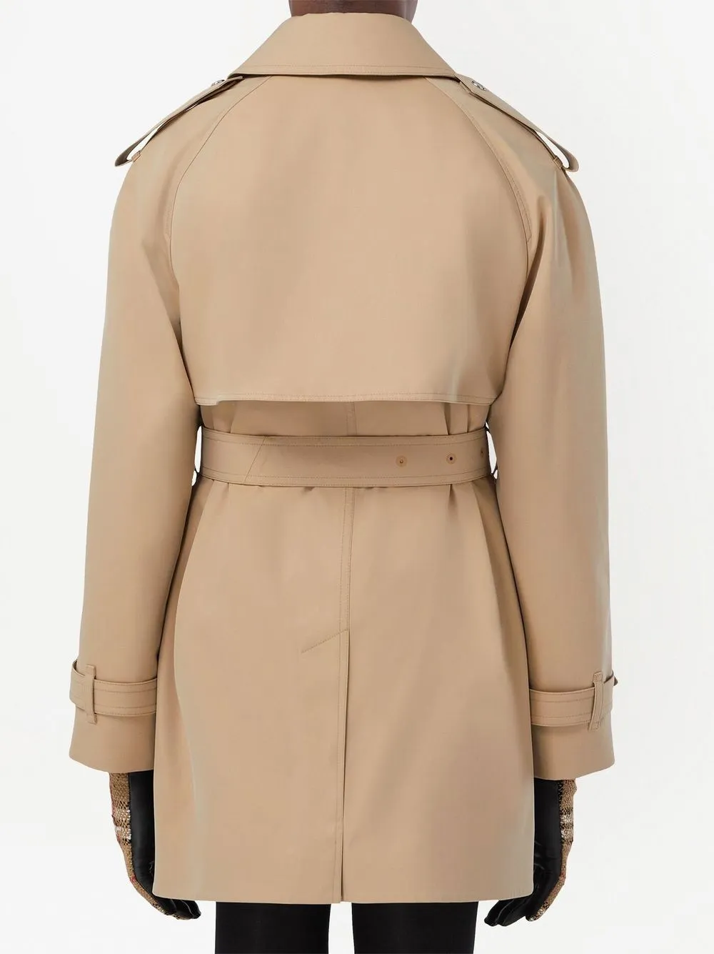 Тренч Burberry Габардиновый с поясом, коричневый — фото 4