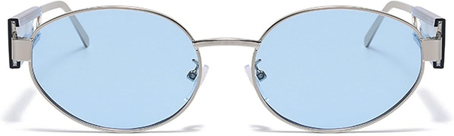 

Ретро-солнцезащитные очки-пилот в металлической оправе, овальные, для женщин и мужчин, винтажные круглые солнцезащитные очки, роскошные очки в стиле 90-х с зелеными линзами, мужские панк-очки mincl, Blue