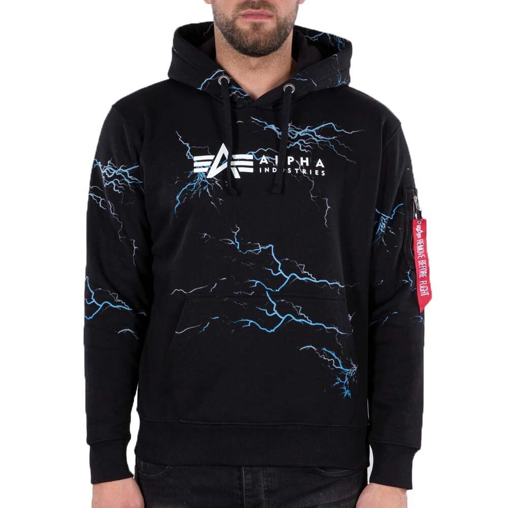 

Худи Alpha Industries Lightning All Over Print, черный
