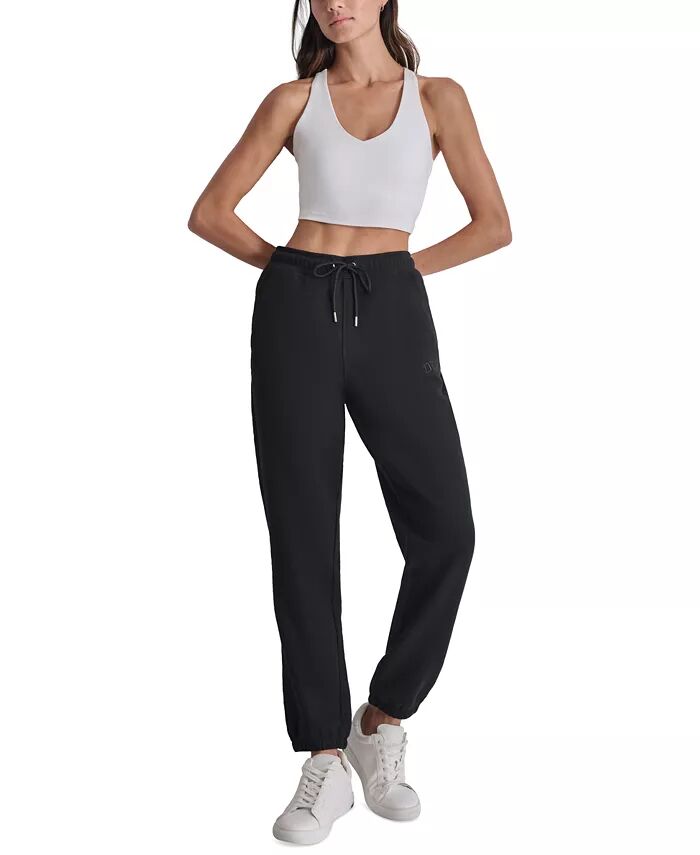 

Спортивные женские флисовые спортивные штаны Jogger на шнурке DKNY, черный