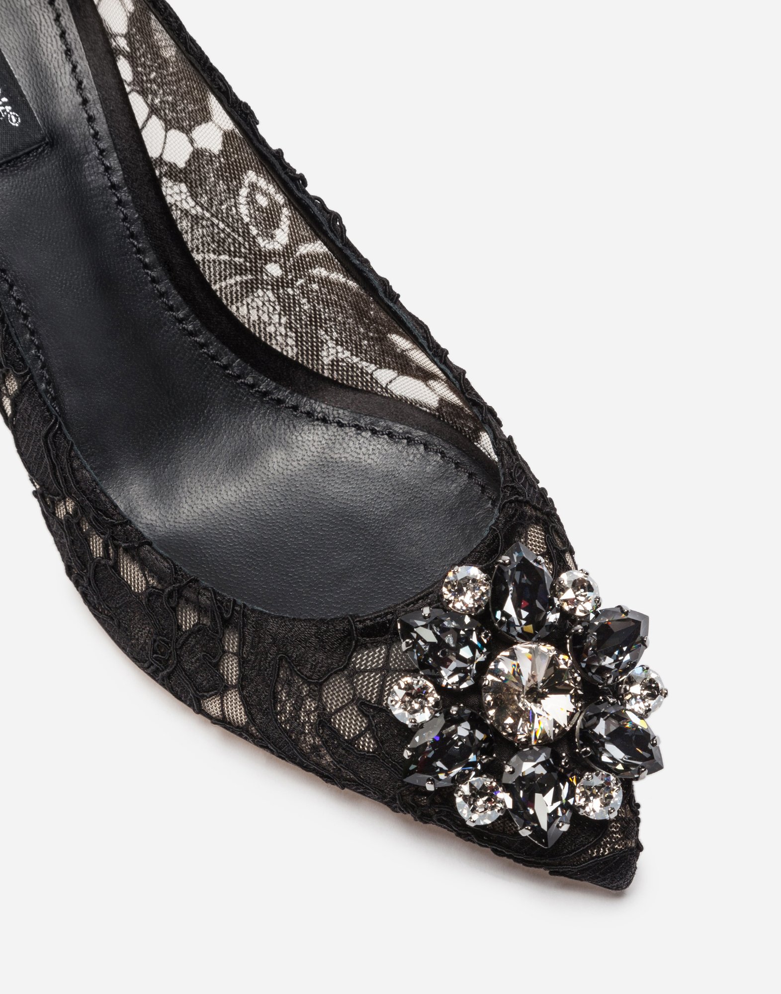 Туфли-лодочки из кружева радужной расцветки с отделкой в виде броши Dolce & Gabbana, черный — фото 2