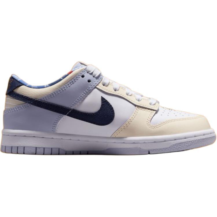Nike Dunk устойчивые к истиранию низкие детские скейтбординг кроссовки white brown blue для подростков — фото 3