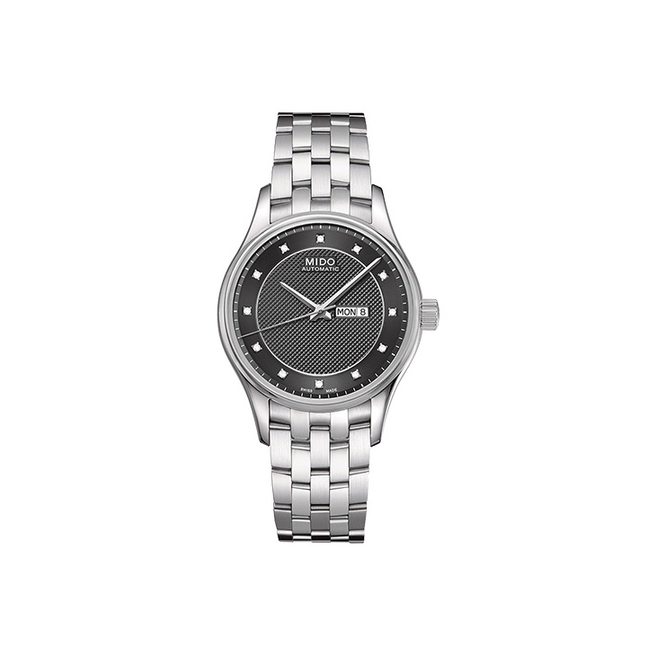 

MIDO Часы Women's Brunner Series Watch, Black Dial Silver Steel Band