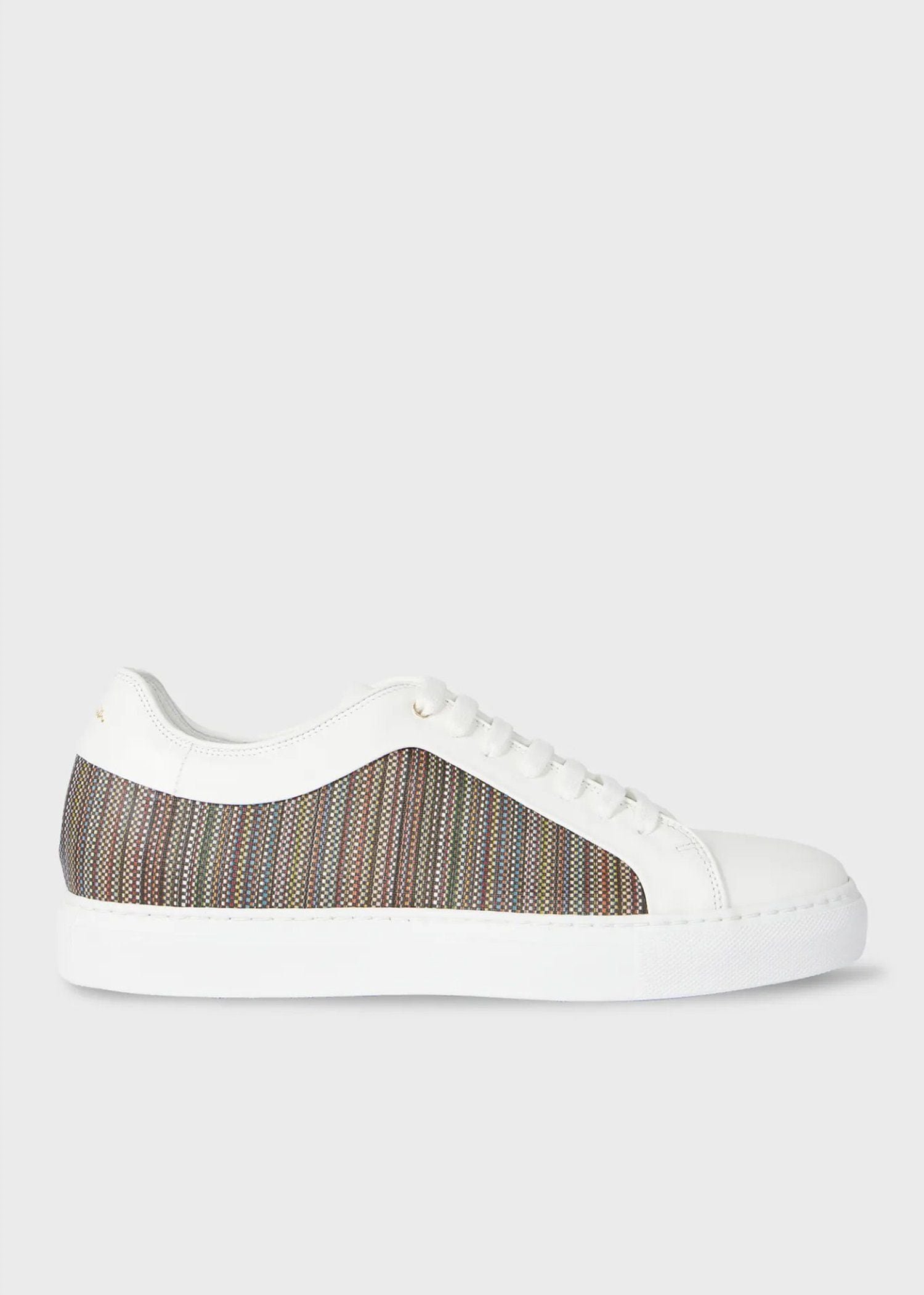 Кожаные кроссовки с фирменной полосатой отделкой Paul Smith, multi