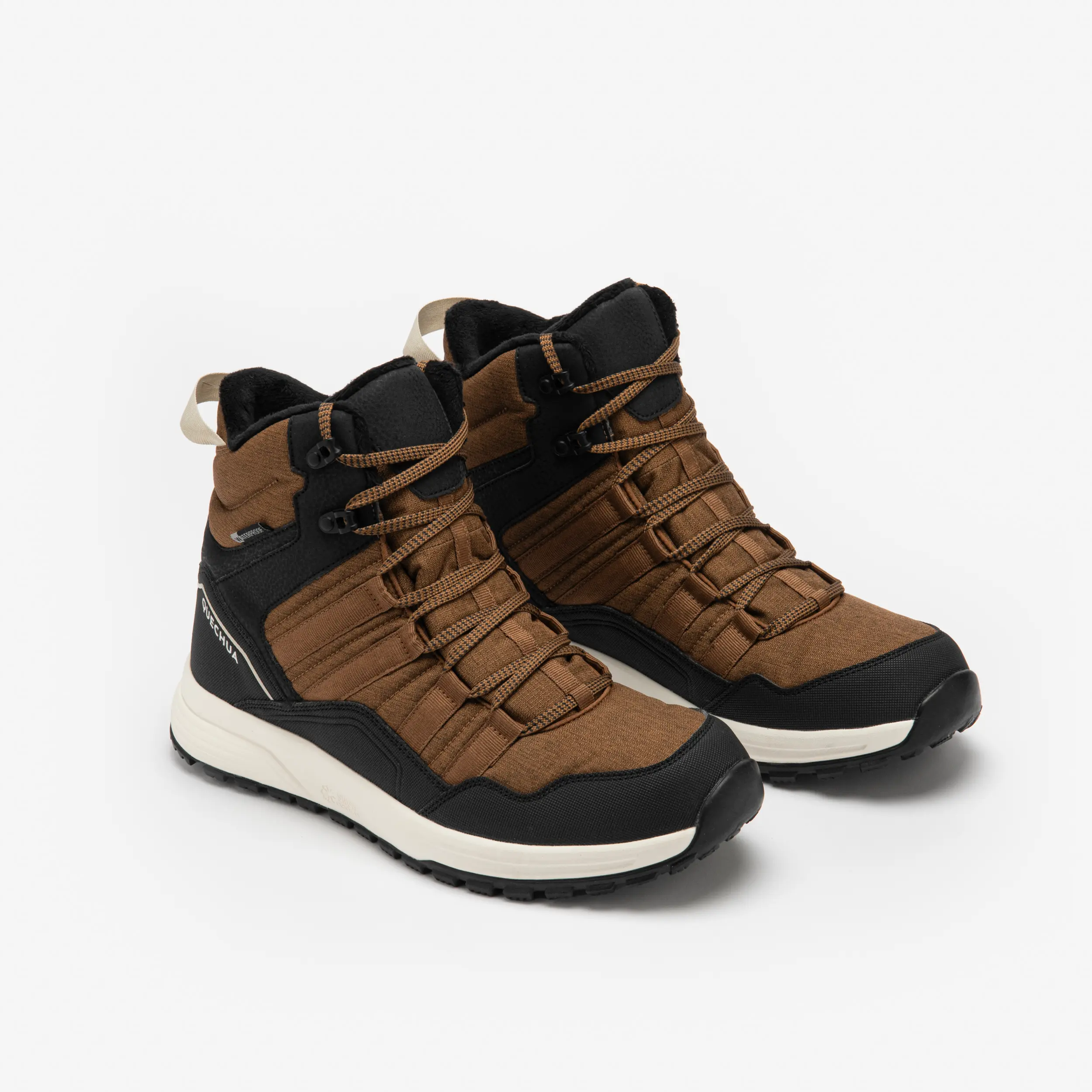 

Мужские водонепроницаемые утеплённые треккинговые ботинки среднего кроя Quechua NH500 коричневые