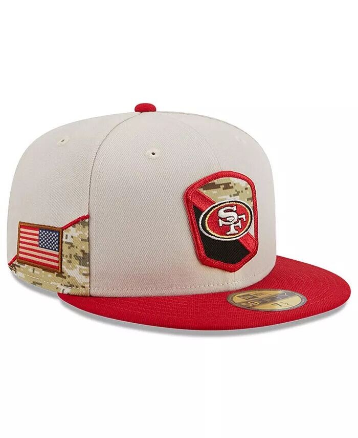 

Мужская кепка Stone, Scarlet San Francisco 49ers 2023 Salute To Service 59FIFTY Fitted Hat New Era