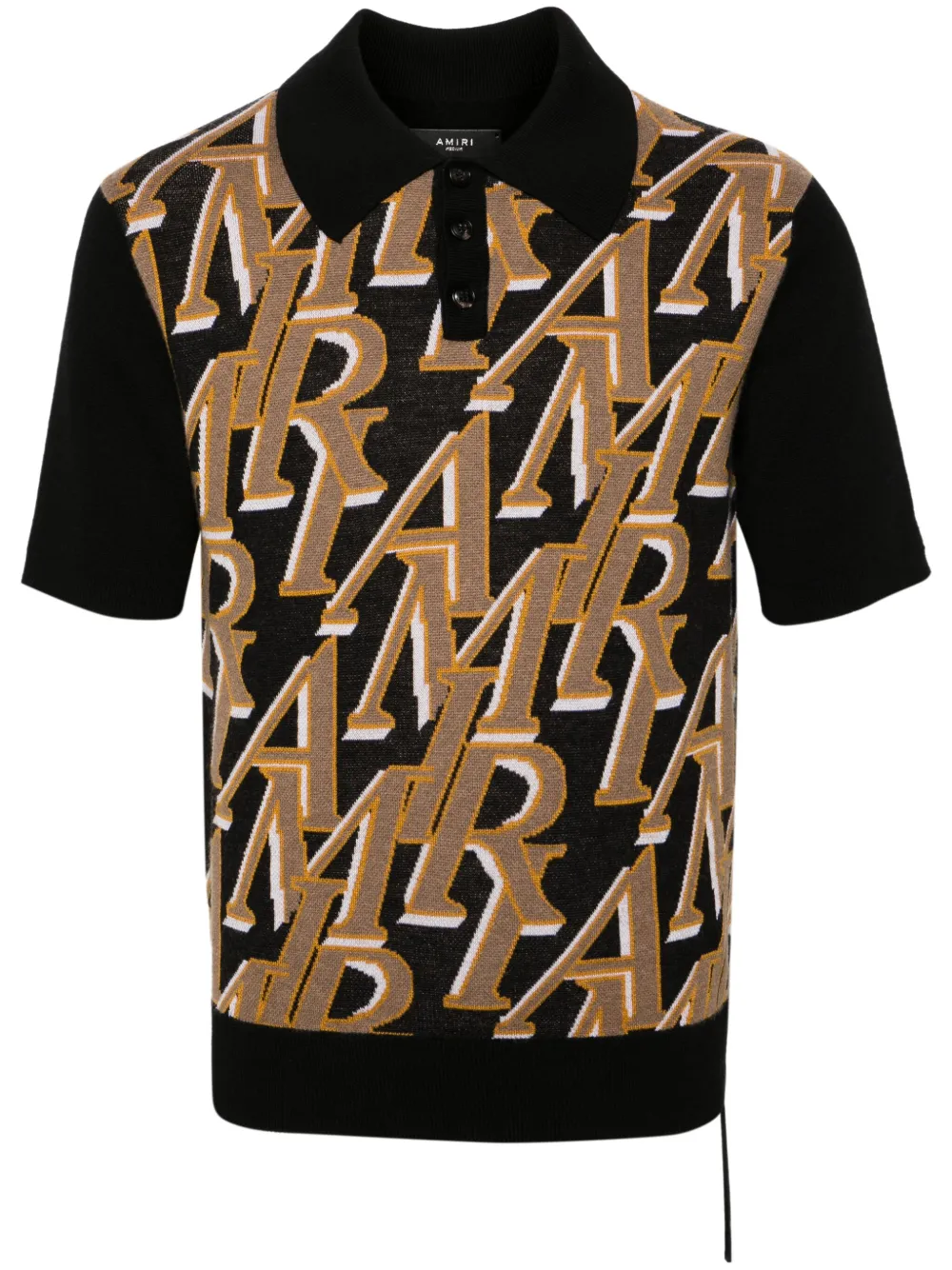 

Рубашка поло Repeat вязки интарсия AMIRI, черный