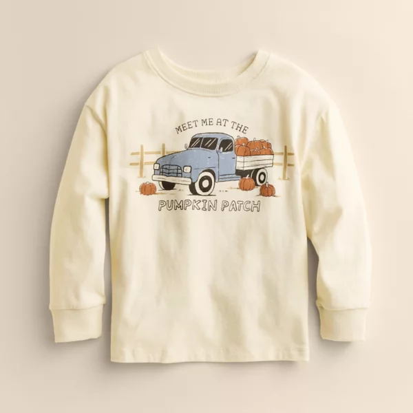 

Детская футболка с принтом скейтера для малышей Little Co. By Lauren Conrad, цвет beige pumpkin patch
