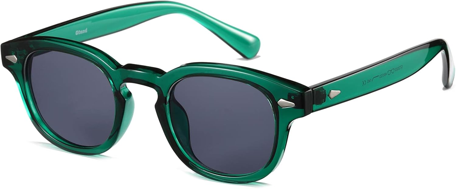 

Солнцезащитные очки Gtand Unisex в винтажном ретро-стиле круглой формы с тонировкой для мужчин и женщин, модные круглые солнцезащитные очки 46 мм, C12 Emerald Green Frame/Gray Lens