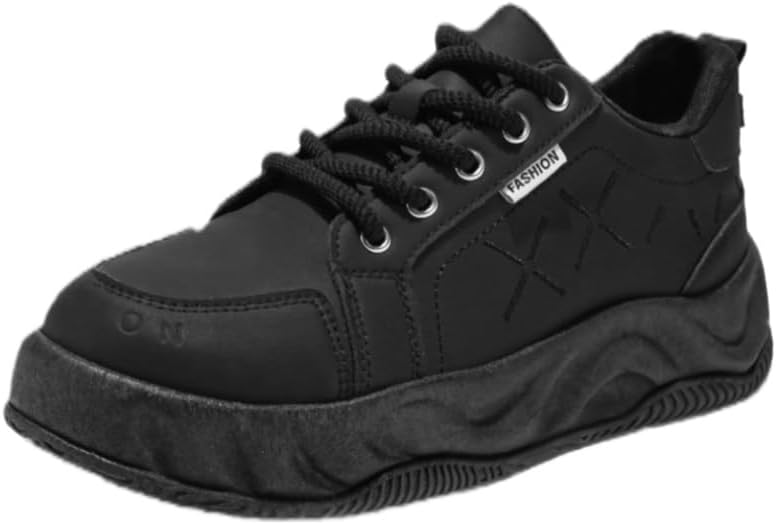 

Мужские модные спортивные кроссовки с толстой подошвой - противоскользящие, прочные, удобные, с шнуровкой, подходят для всех сезонов Fusecottc, черный