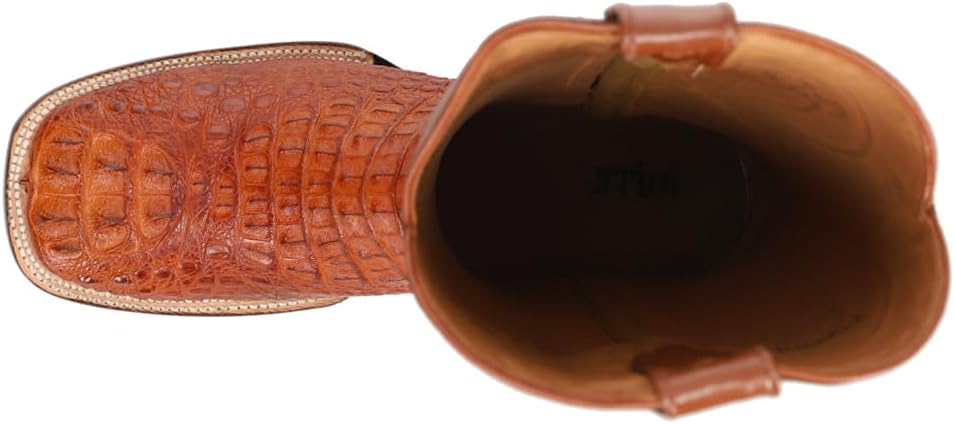 Мужские классические сапоги Ferrini Mens Dakota Hornback с квадратным носком, средней длины - коричневые Ferrini Italia — фото 4
