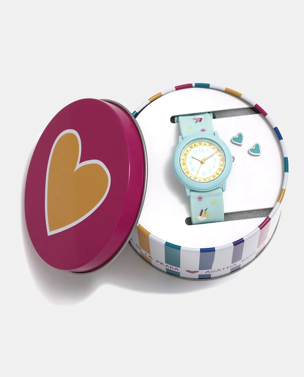 

Часы Bombón в комплекте AGR369+S Tiffanys Agatha Ruiz de la Prada, синий