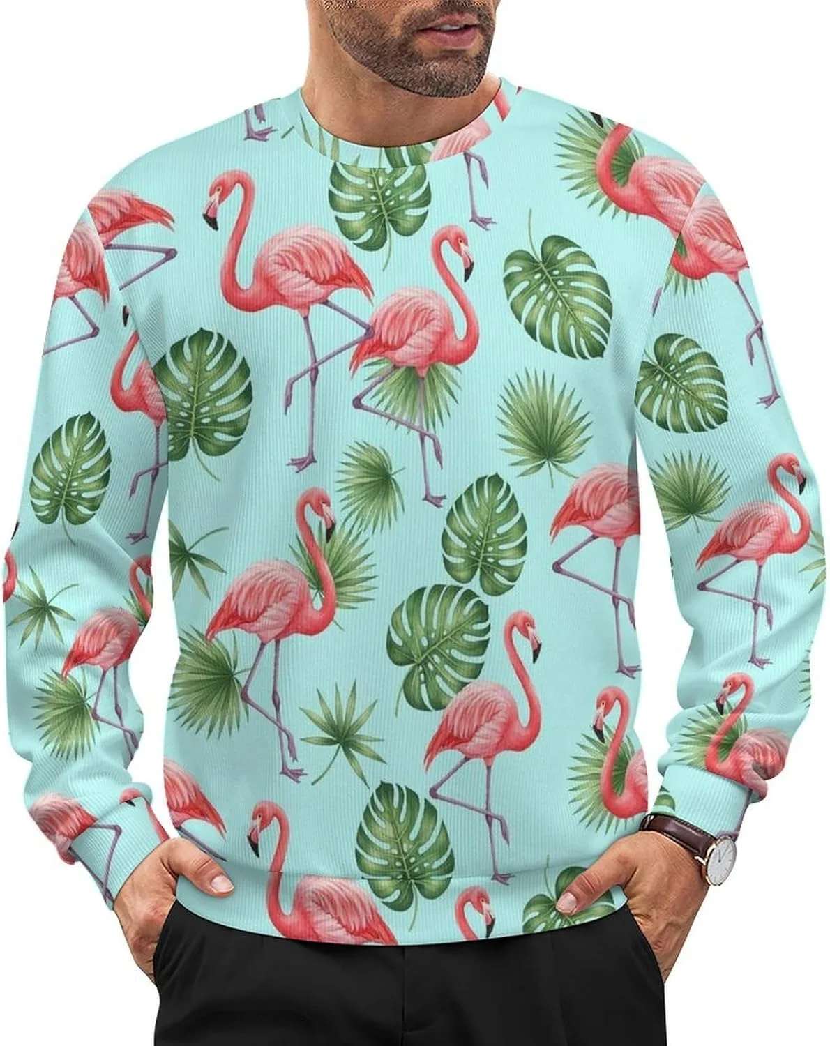 

Мужской свитер с длинным рукавом и круглым вырезом LITPUZC